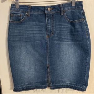 Size 4 Faded Glory Denim Jean Skirt with front slit
